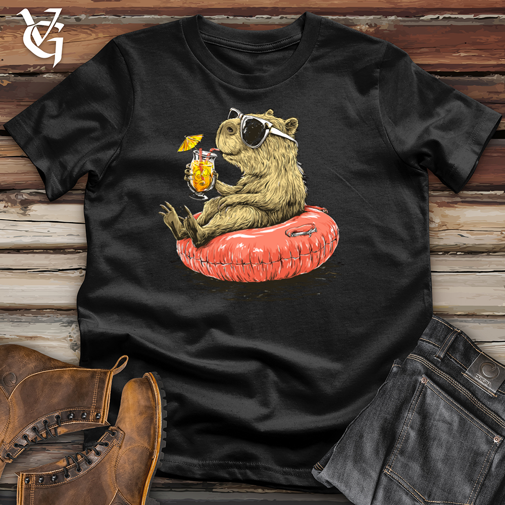 Capybara Lounging Poolside Softstyle Tee