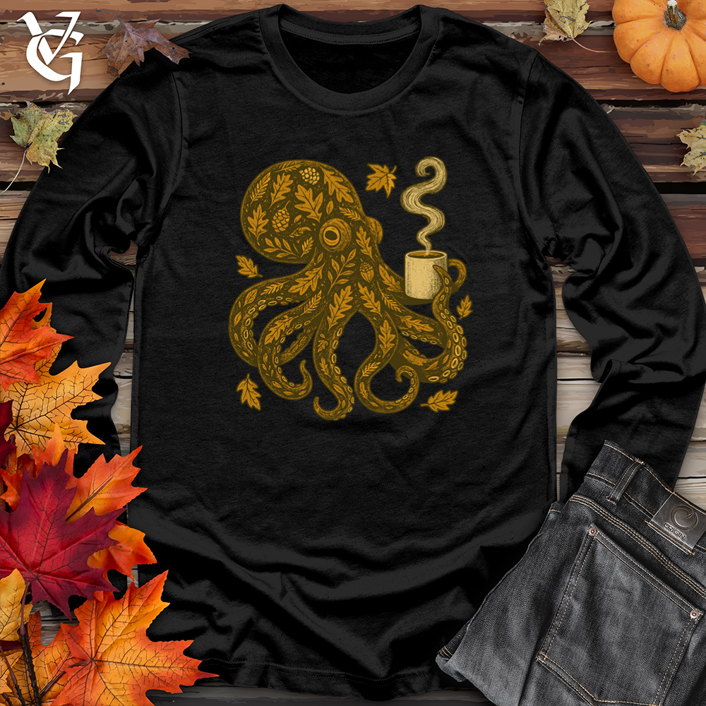 Octopus Fall Pattern Long Sleeve Tee