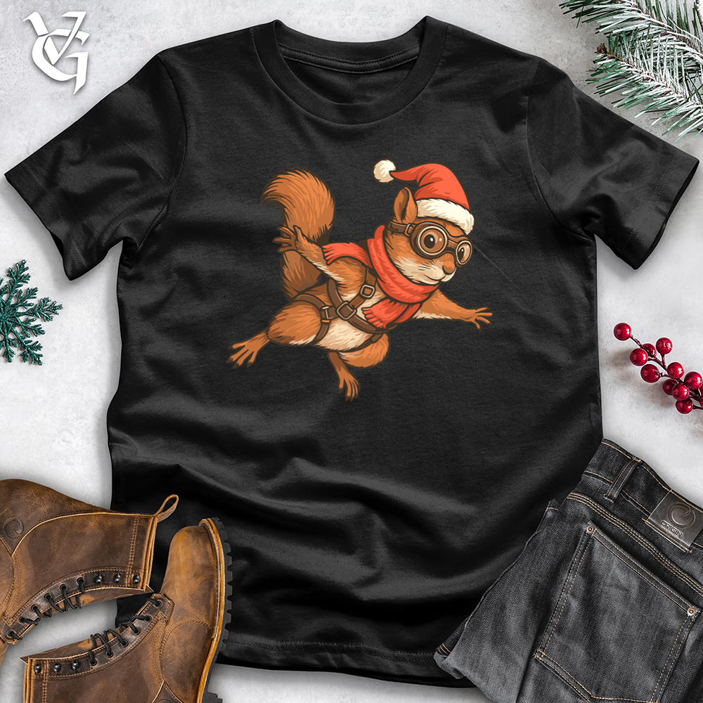 Christmas Skydiving Squirrel  Softstyle Tee
