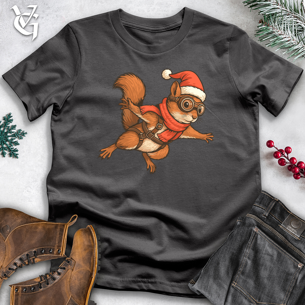 Christmas Skydiving Squirrel  Softstyle Tee
