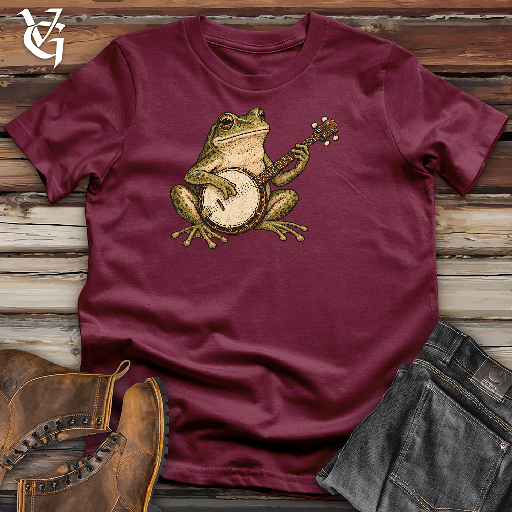 Serene Frog Banjo Player Softstyle Tee