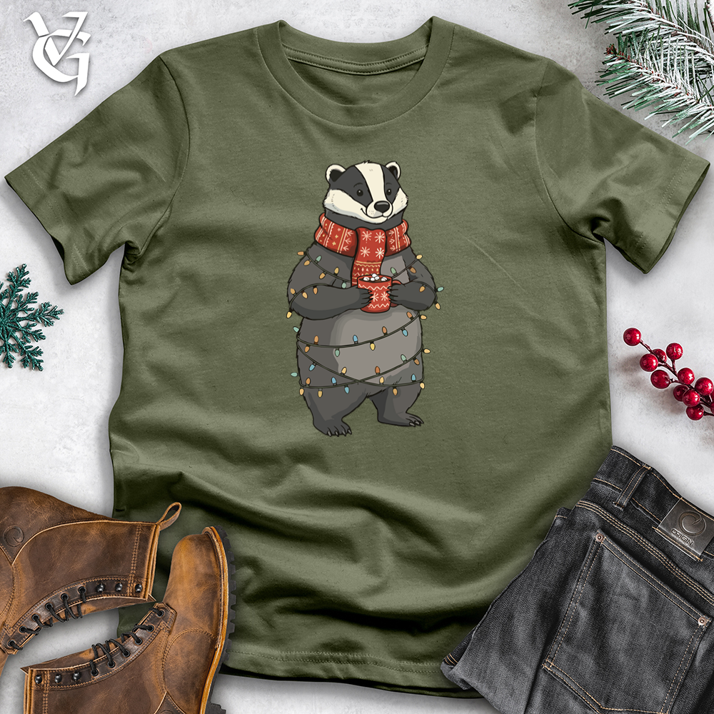 Christmas Badger Hot Coffee Softstyle Tee