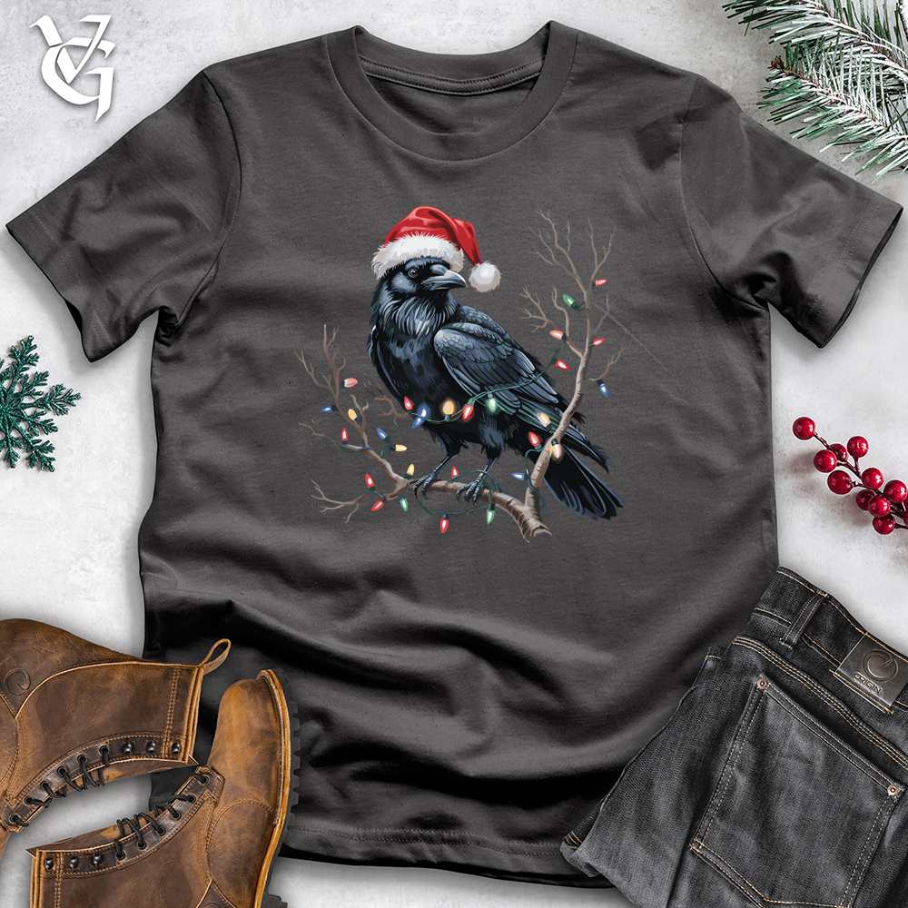 Raven With Santa Hat Softstyle Tee