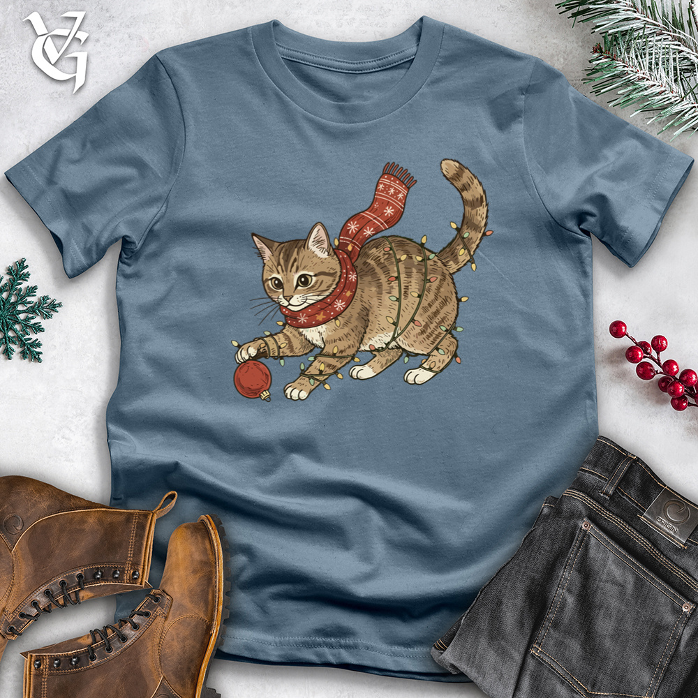Christmas Cat Playing Tee