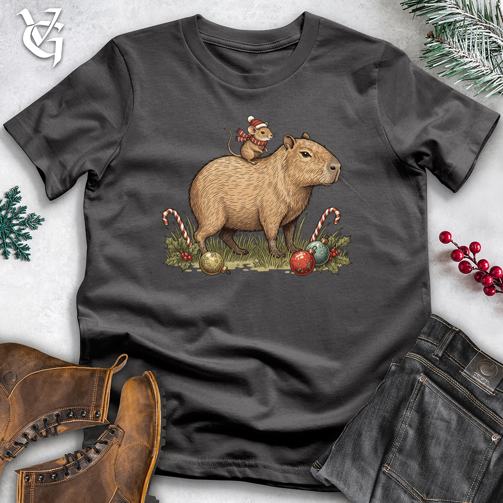 Christmas Capybara and Mouse Softstyle Tee