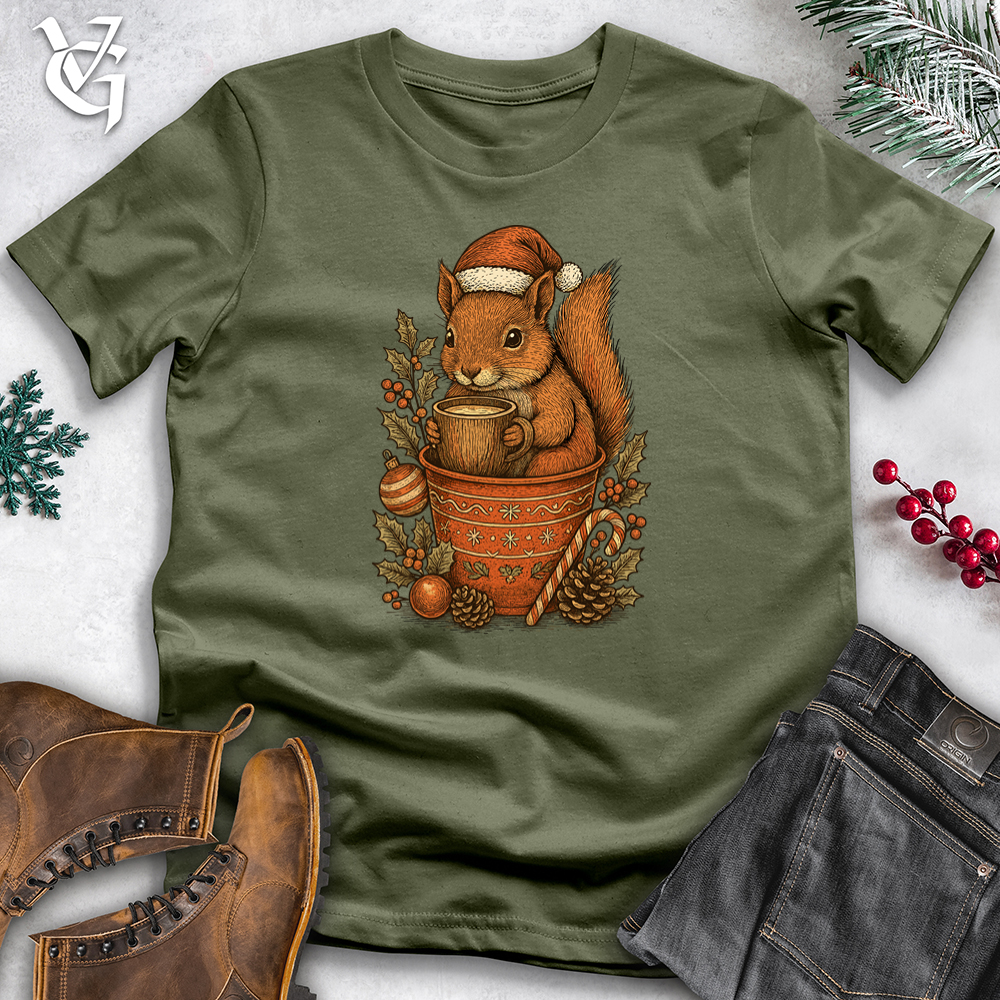 Cozy Christmas Squirrel Softstyle Tee