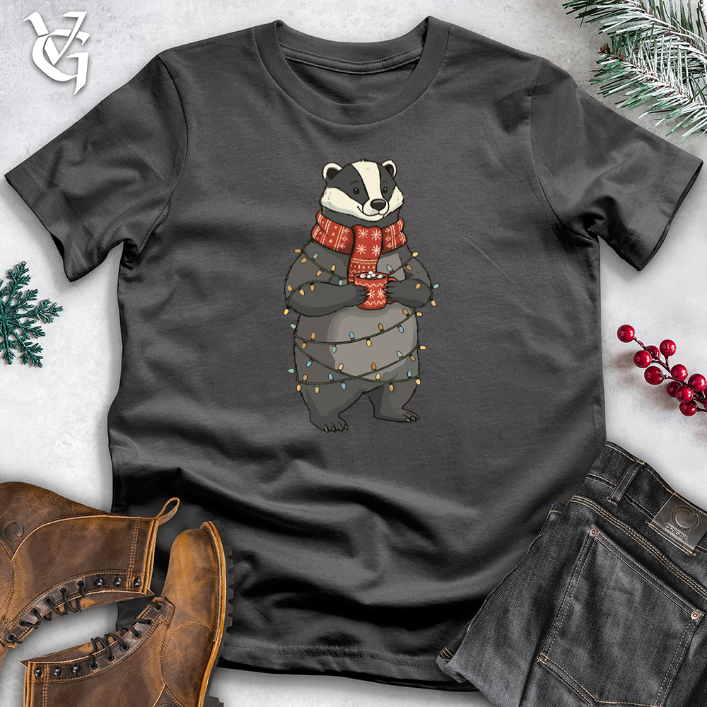 Christmas Badger Hot Coffee Softstyle Tee