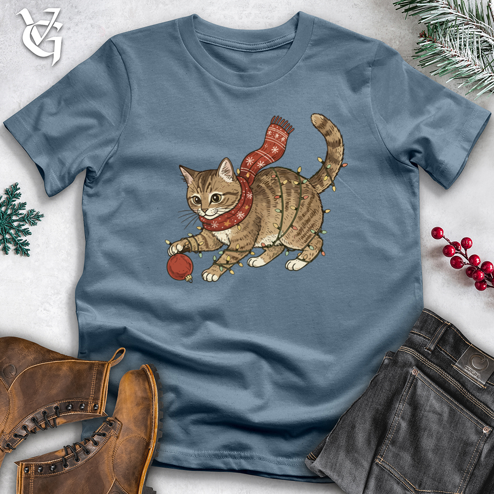 Christmas Cat Playing Softstyle Tee