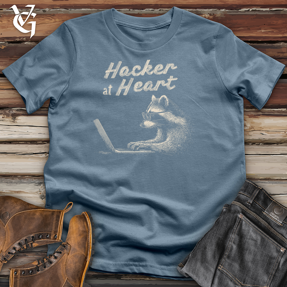 Hacker at Heart Raccoon Softstyle Tee