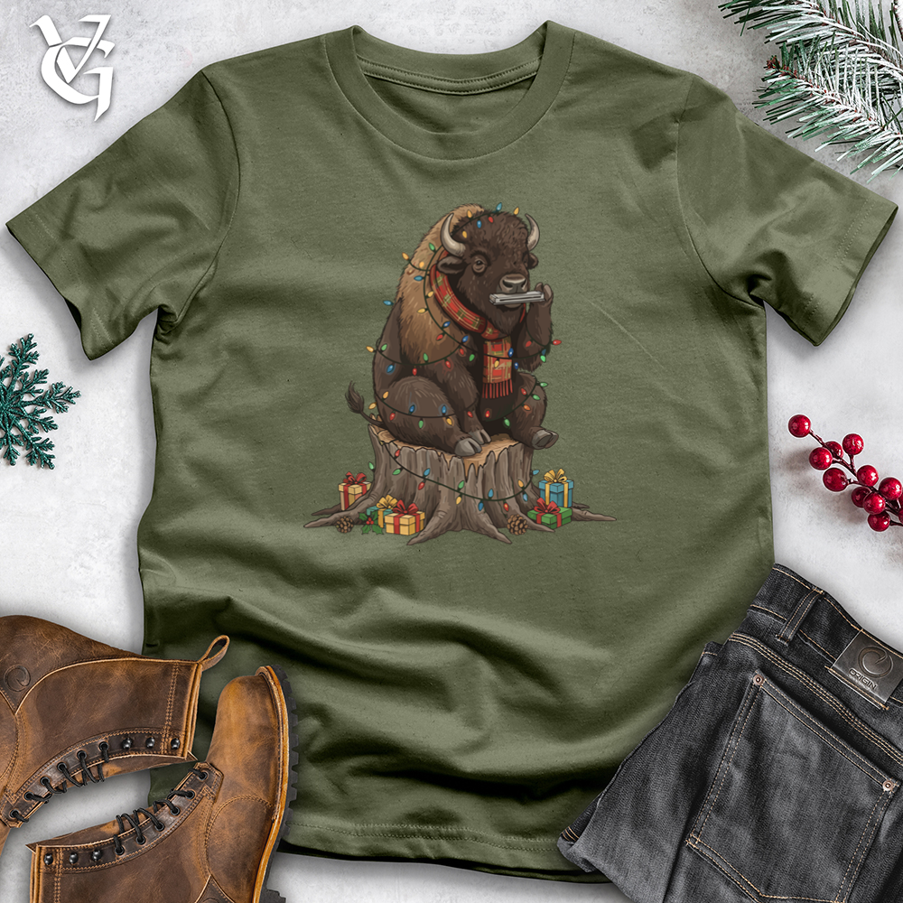 Bison Playing Harmonica Softstyle Tee