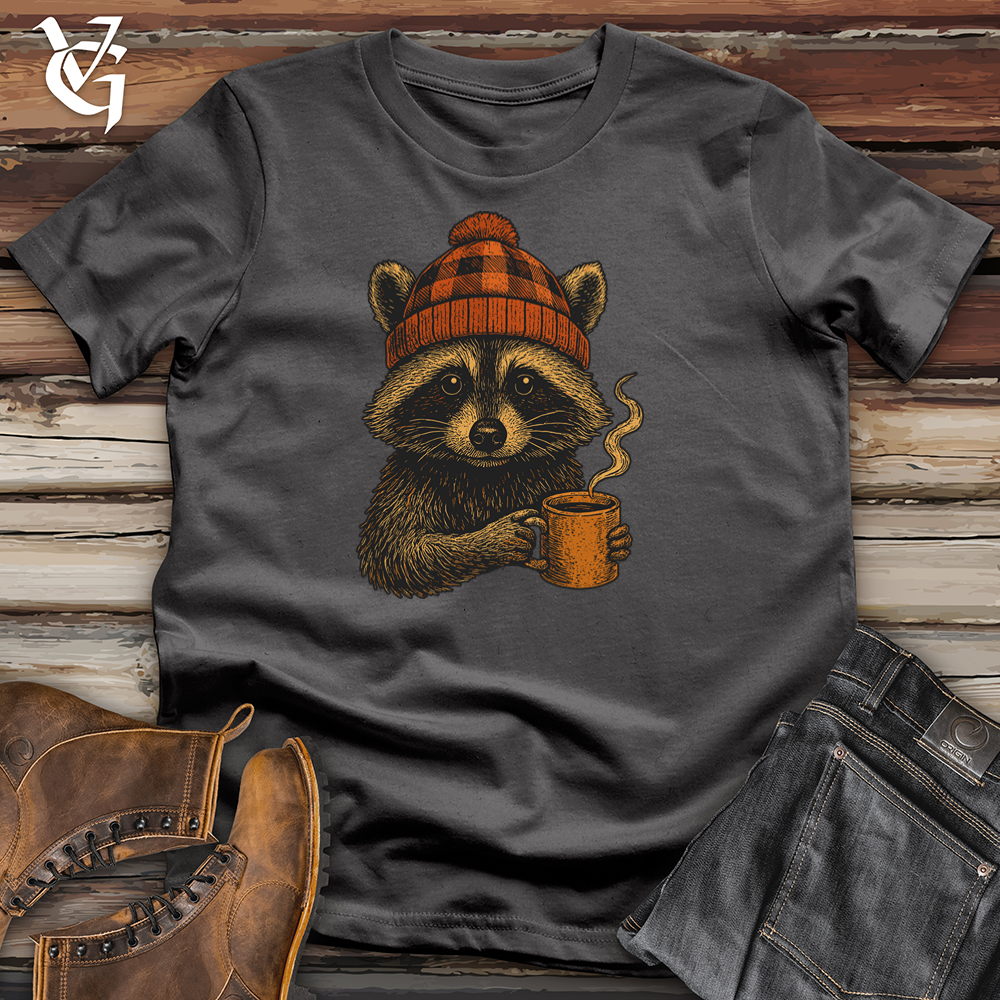 Cozy Fall Raccoon Vibes Softstyle Tee