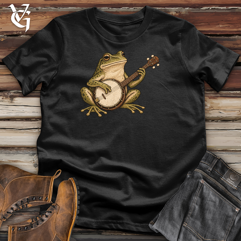 Serene Frog Banjo Player Softstyle Tee