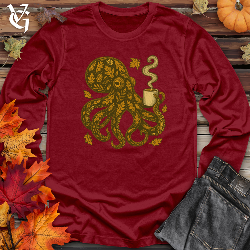 Octopus Fall Pattern Long Sleeve Tee