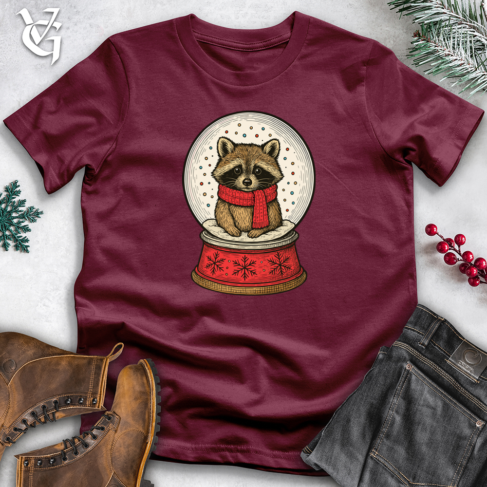 Cozy Raccoon in a Snowglobe Tee