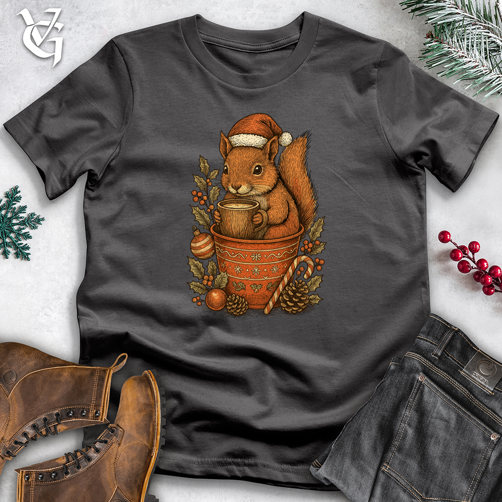 Cozy Christmas Squirrel Softstyle Tee
