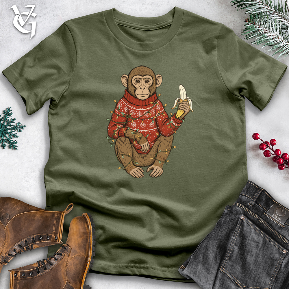 Christmas Monkey With Banana Tee