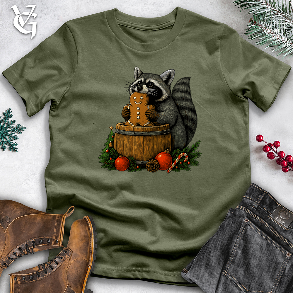Raccoon Eating Christmas Cookie Tee