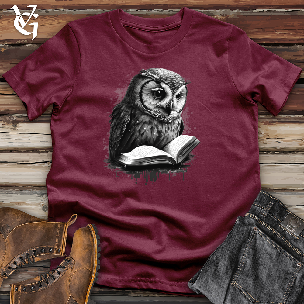 Owl Reading Book Tee