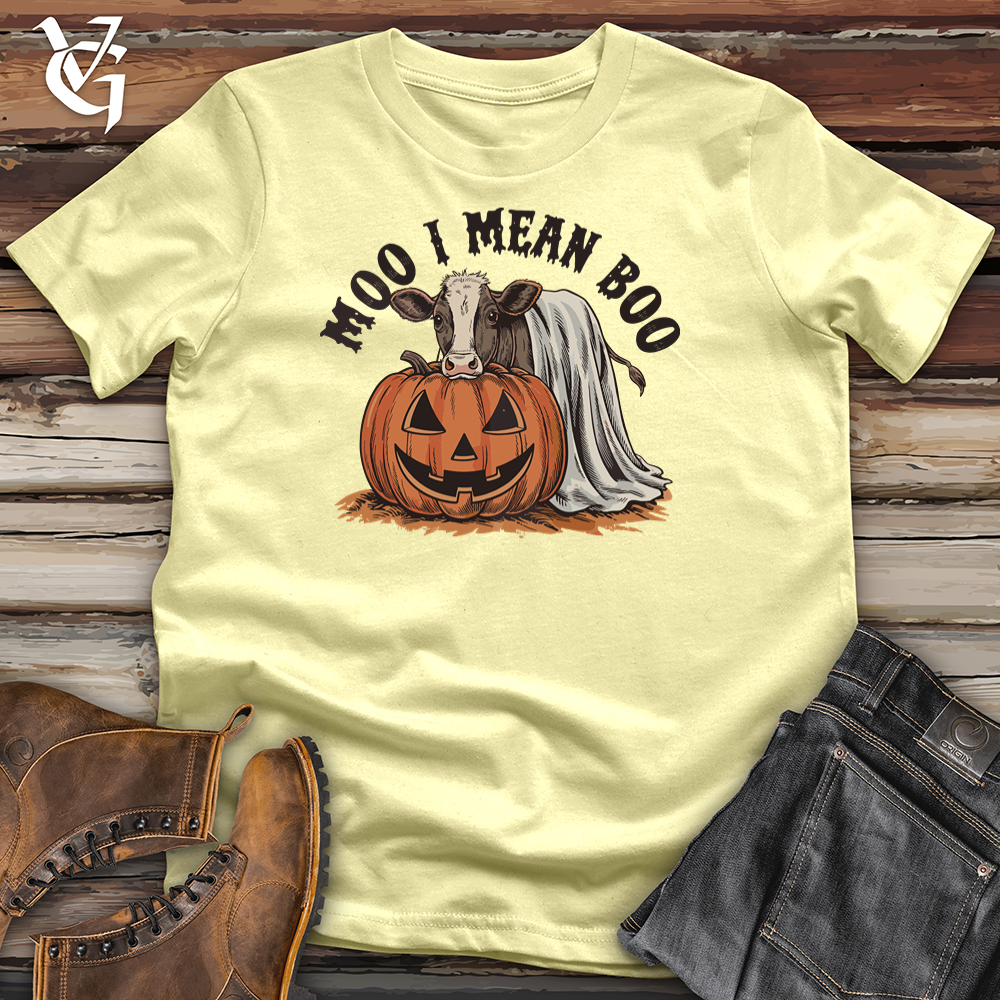 Moo I Mean Boo Ghostly Cow Softstyle Tee