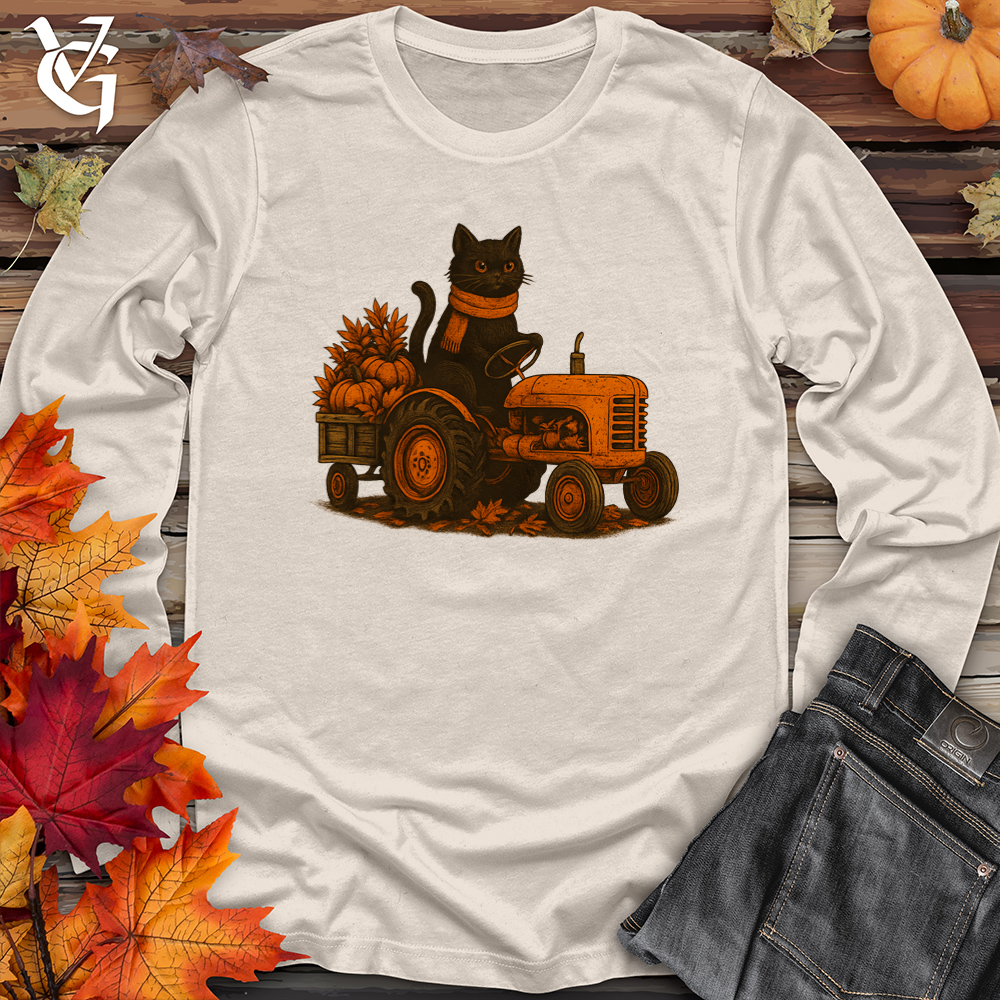 Black Cat Tractor Hayride Long Sleeve Tee