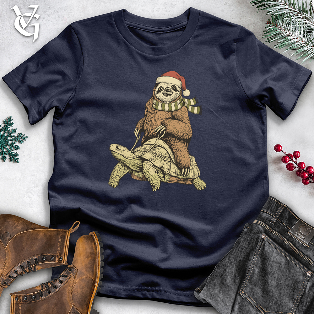 Christmas Sloth With Turtle Tee