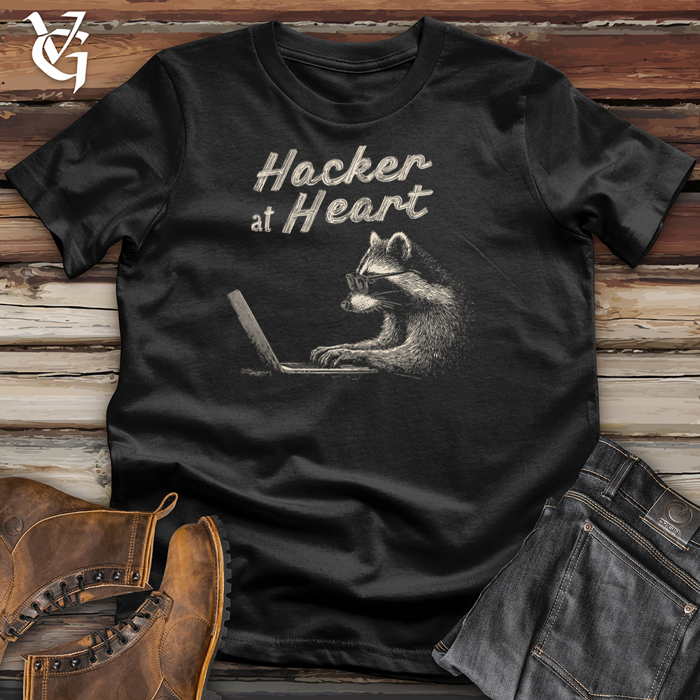 Hacker at Heart Raccoon Softstyle Tee