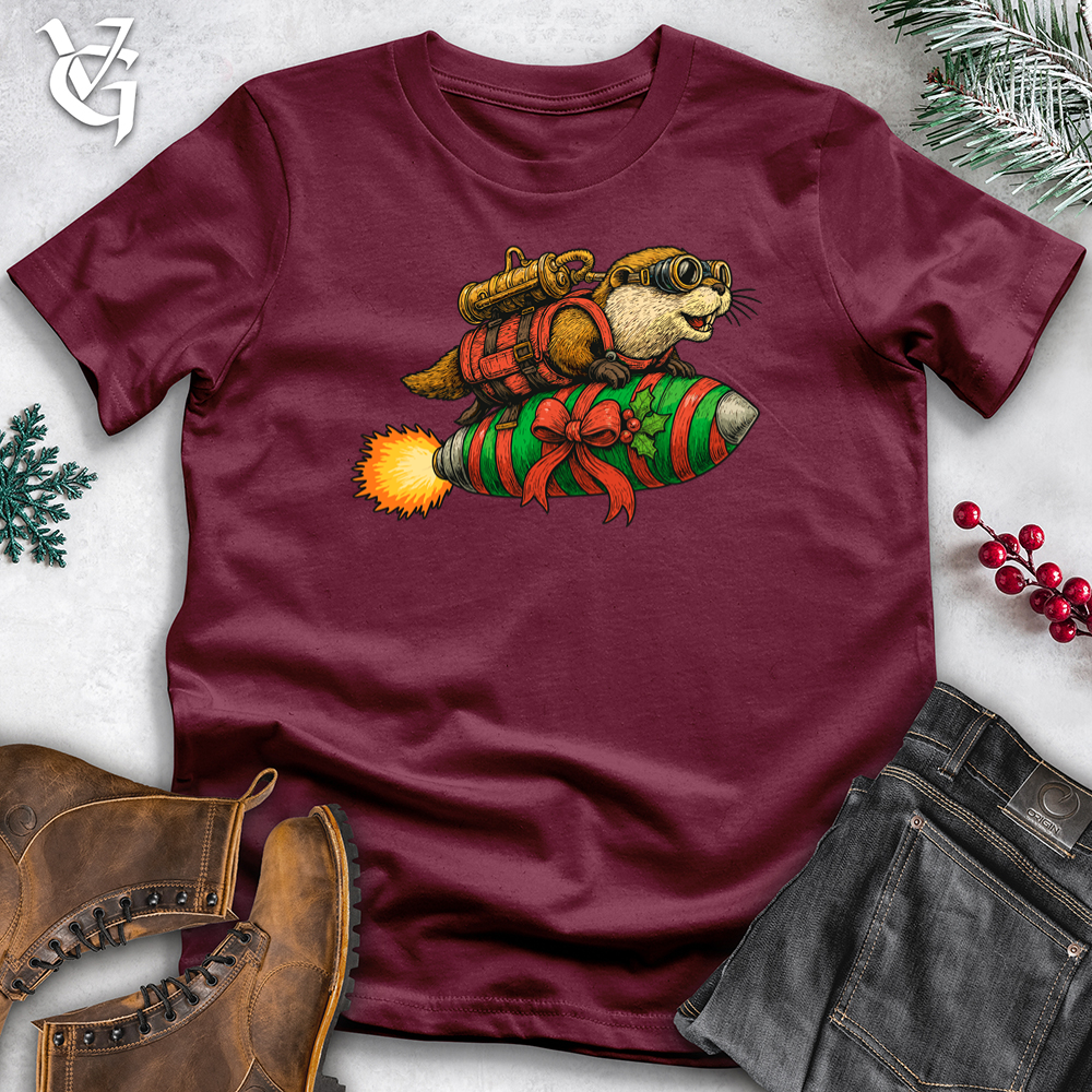 Otter Christmas Rocket Softstyle Tee