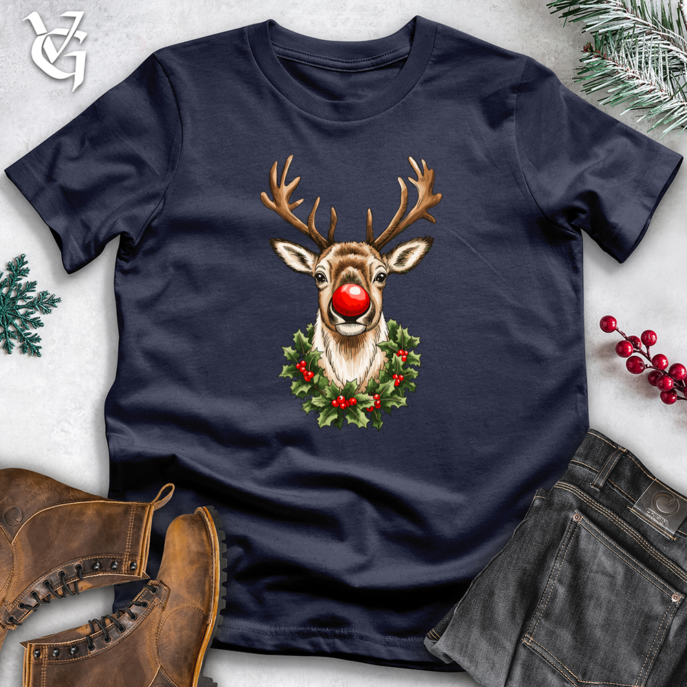 Holiday Reindeer with Holly Wreath Tee
