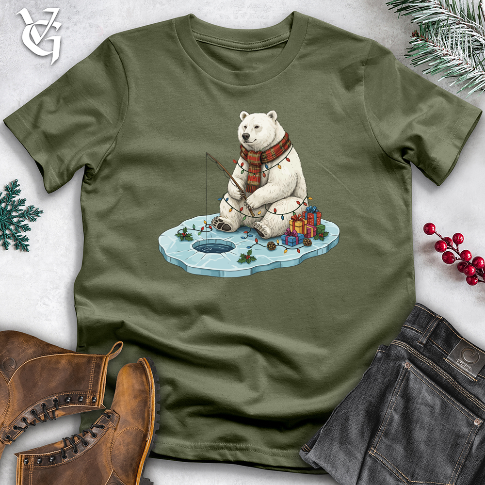 Holiday Polar Bear Ice Fishing Softstyle Tee