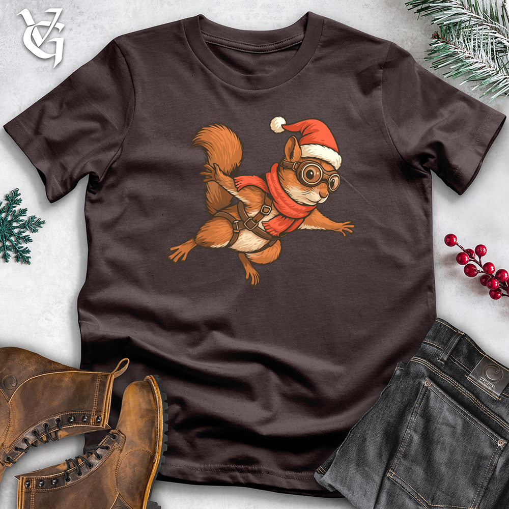 Christmas Skydiving Squirrel Tee
