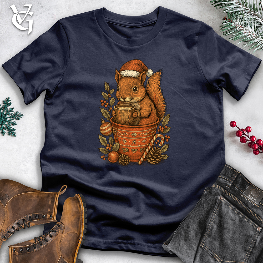 Cozy Christmas Squirrel Softstyle Tee
