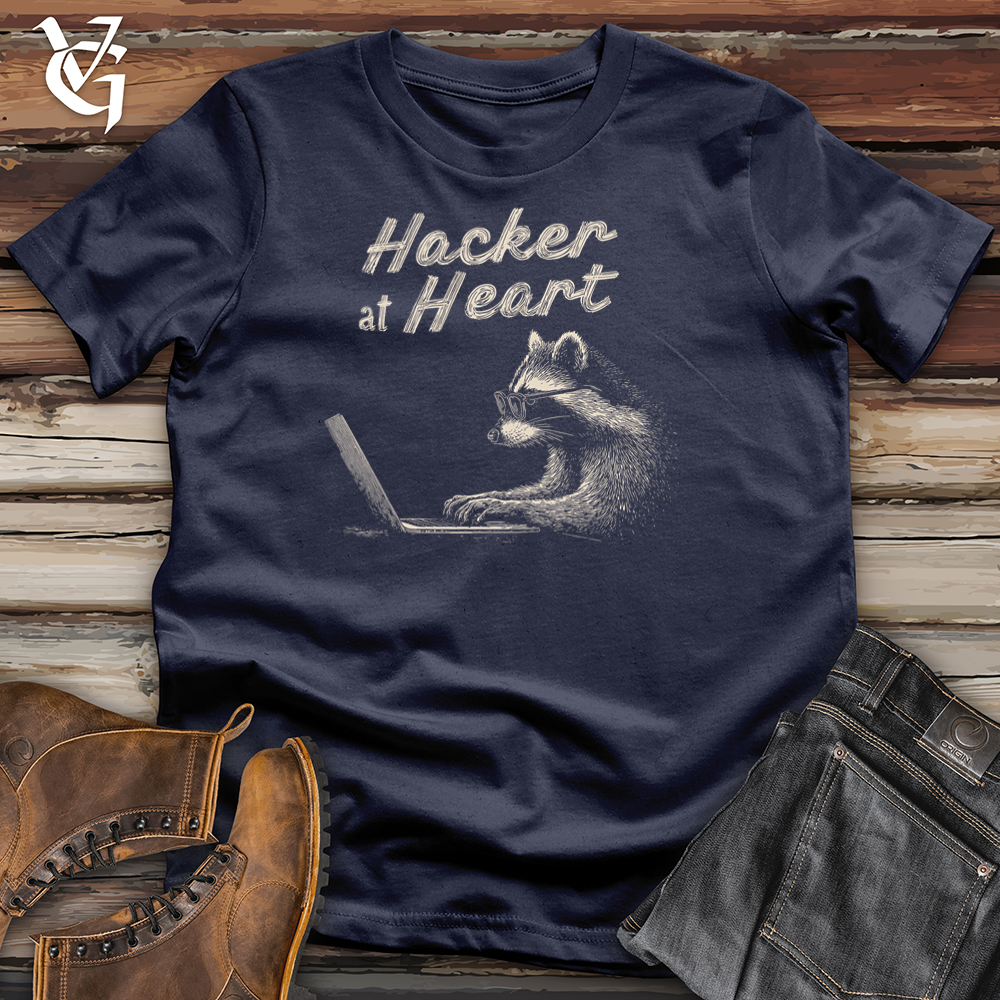 Hacker at Heart Raccoon Softstyle Tee
