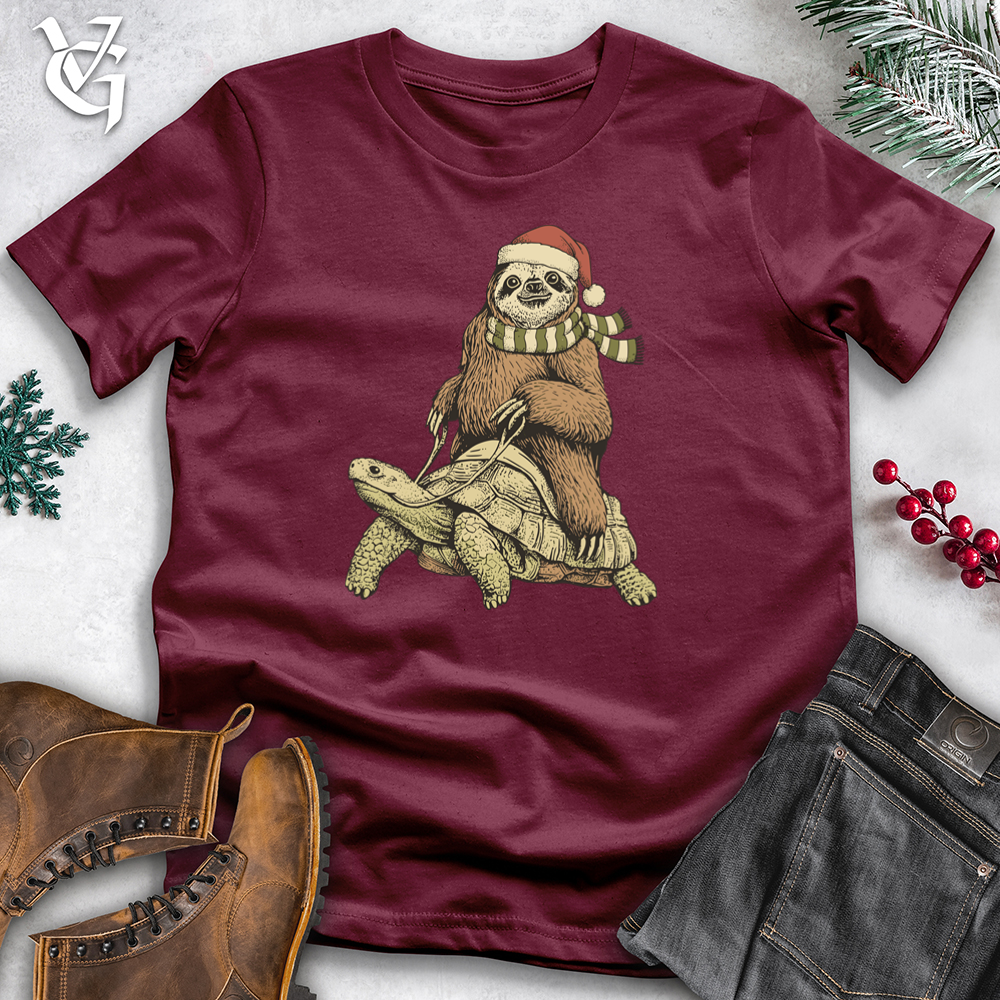 Christmas Sloth With Turtle Tee