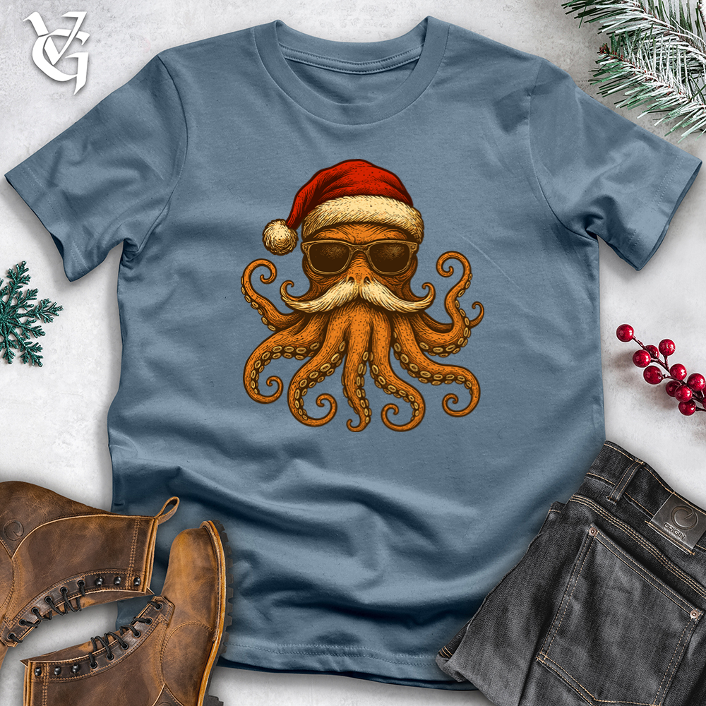 Christmas Cool Octopus With Sunglasses Softstyle Tee