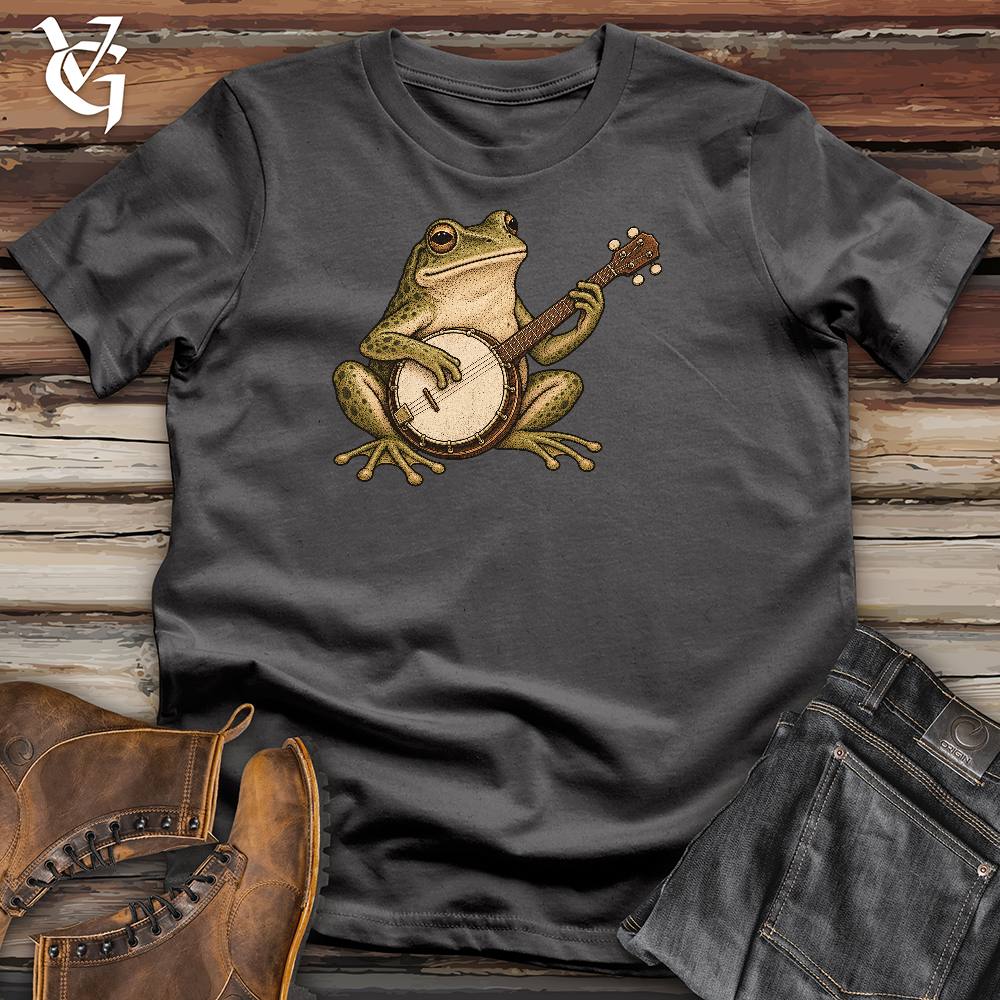 Serene Frog Banjo Player Softstyle Tee