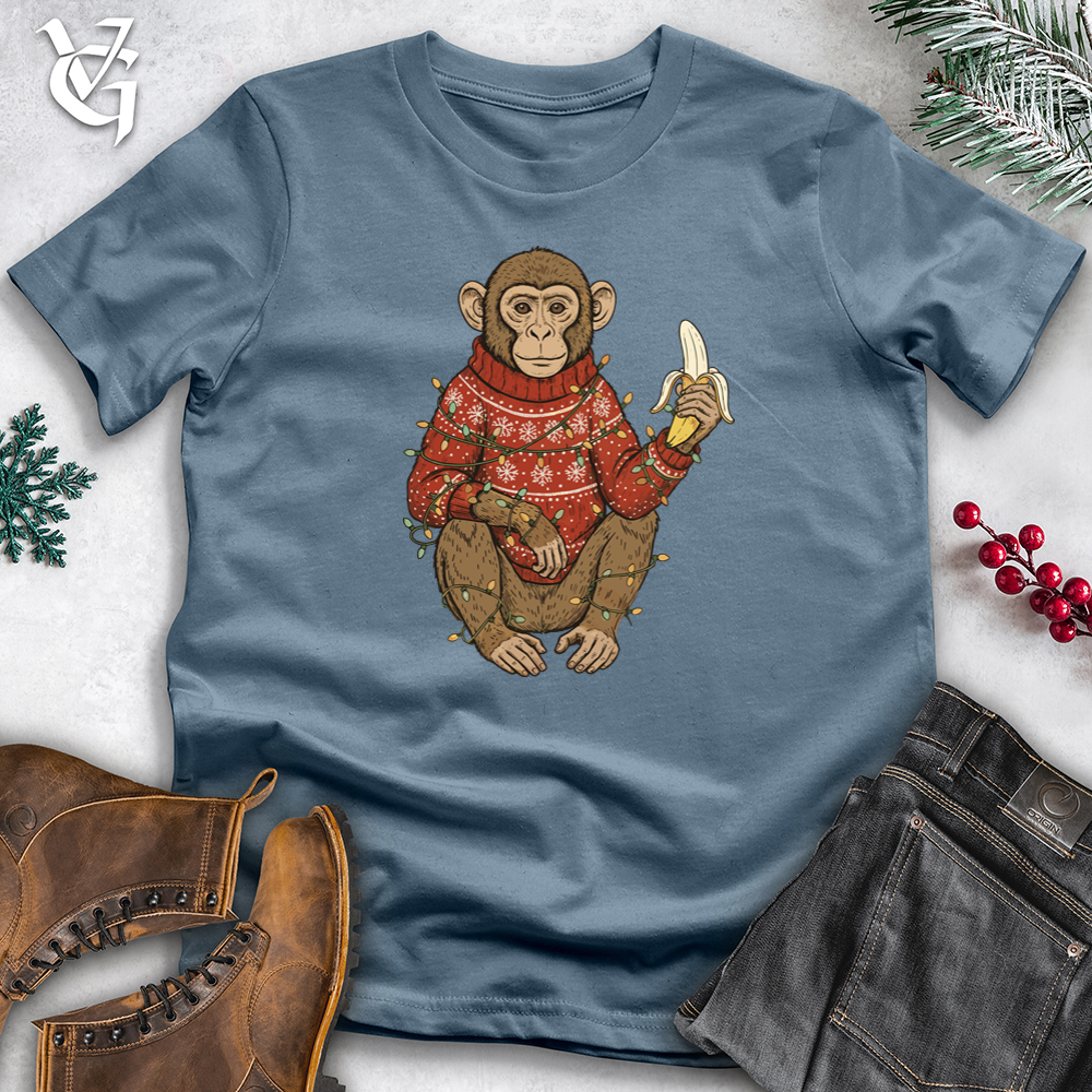 Christmas Monkey With Banana Softstyle Tee