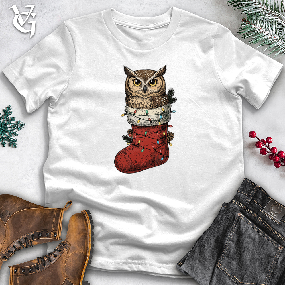 Owl Inside Santa's Sock Tee