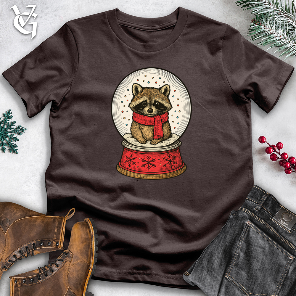 Cozy Raccoon in a Snowglobe Tee