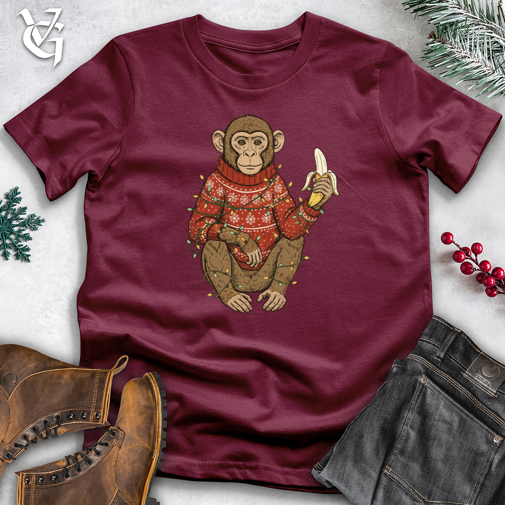 Christmas Monkey With Banana Softstyle Tee