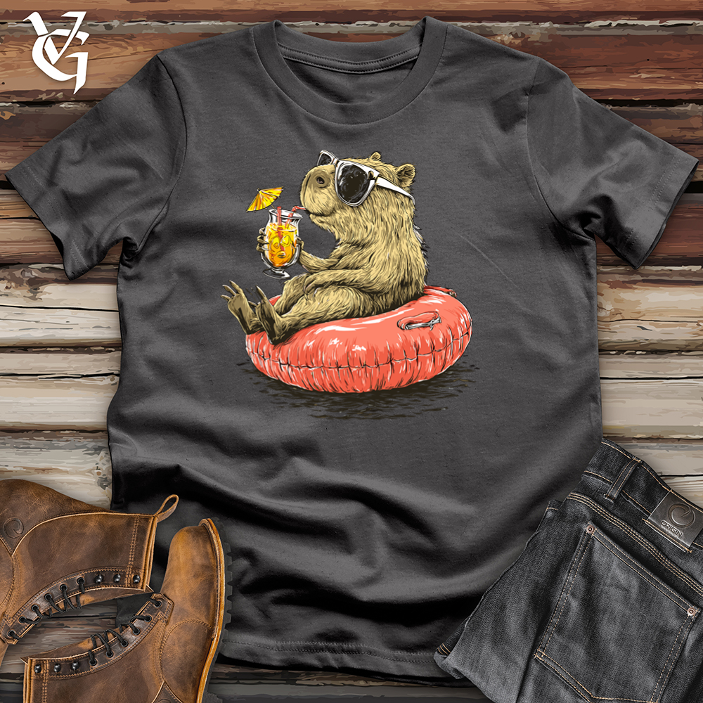Capybara Lounging Poolside Softstyle Tee
