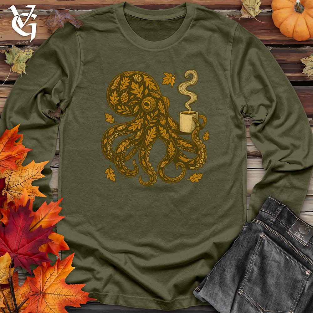 Octopus Fall Pattern Long Sleeve Tee