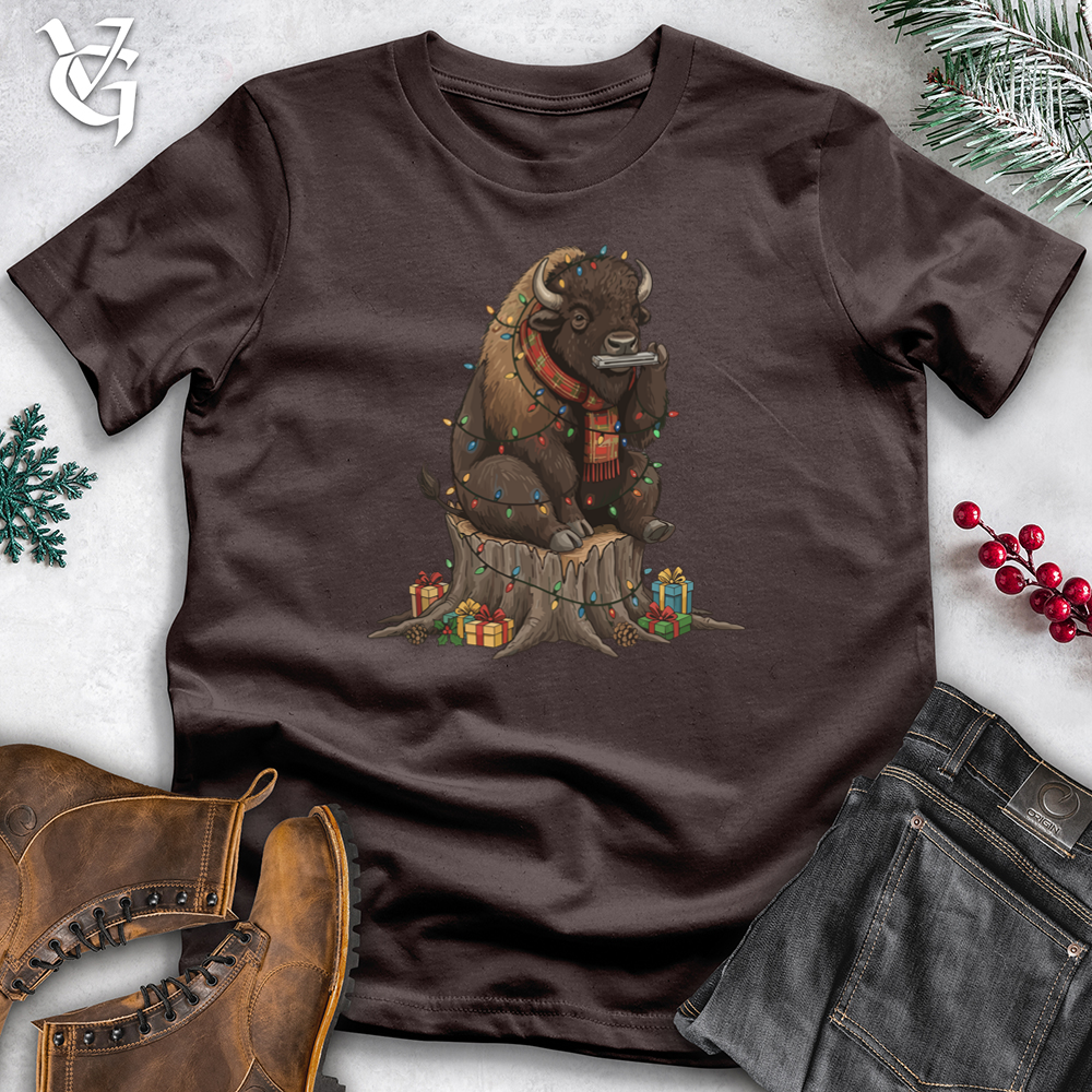 Bison Playing Harmonica Softstyle Tee