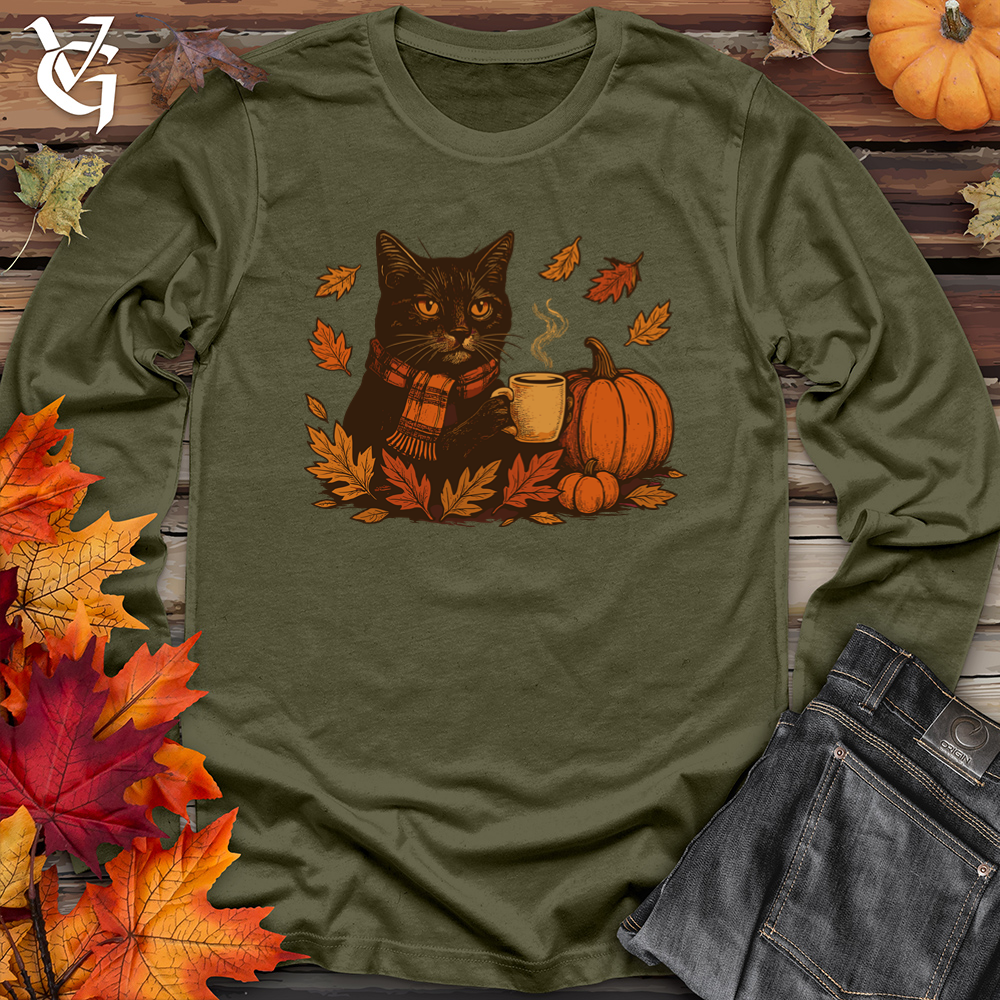 Black Cat Fall Long Sleeve Tee