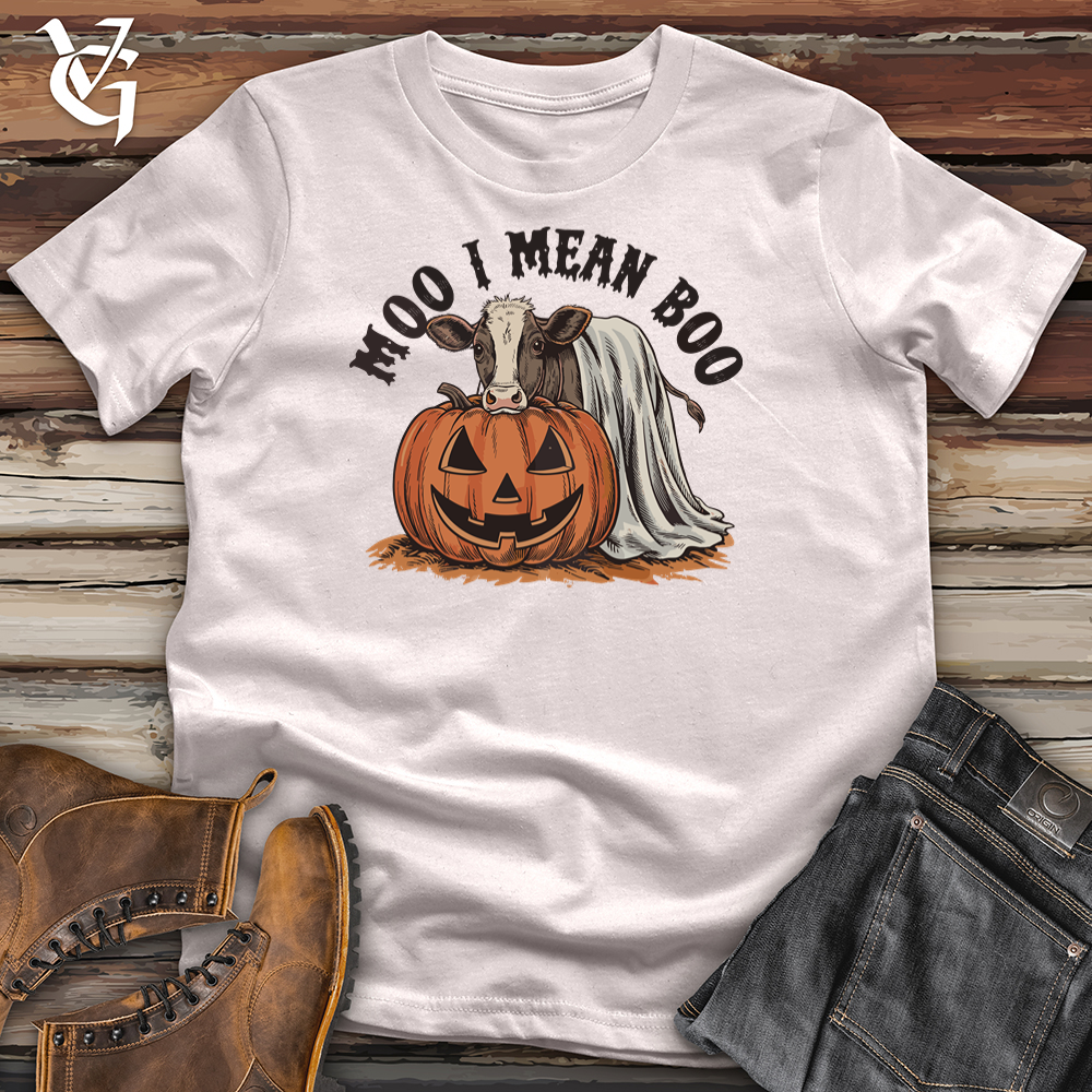 Moo I Mean Boo Ghostly Cow Softstyle Tee