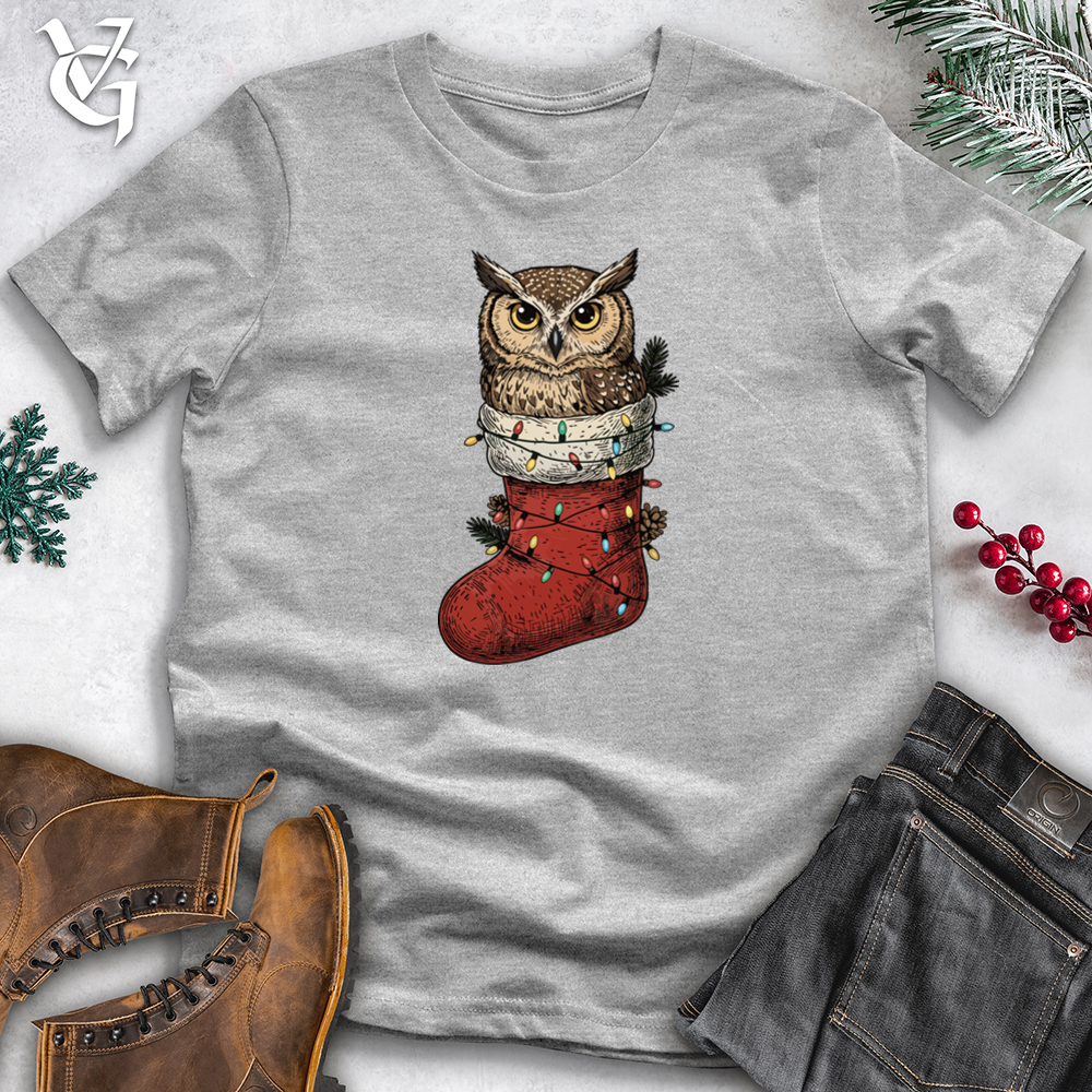 Owl Inside Santa's Sock Tee