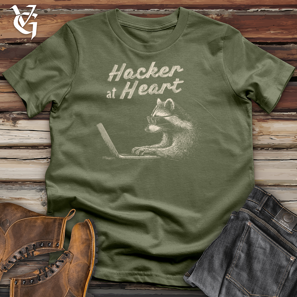 Hacker at Heart Raccoon Softstyle Tee