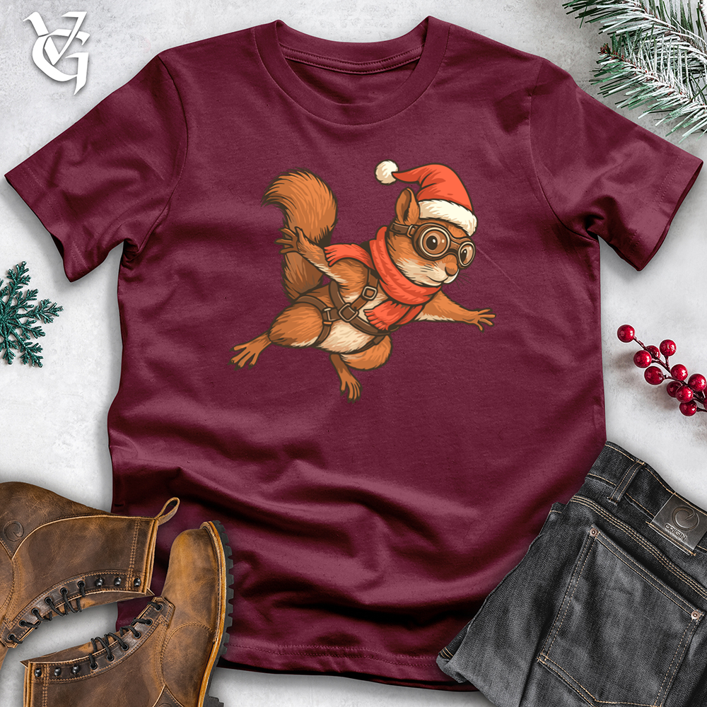 Christmas Skydiving Squirrel  Softstyle Tee