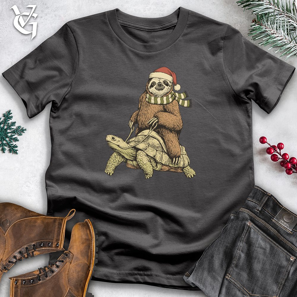 Christmas Sloth With Turtle Softstyle Tee