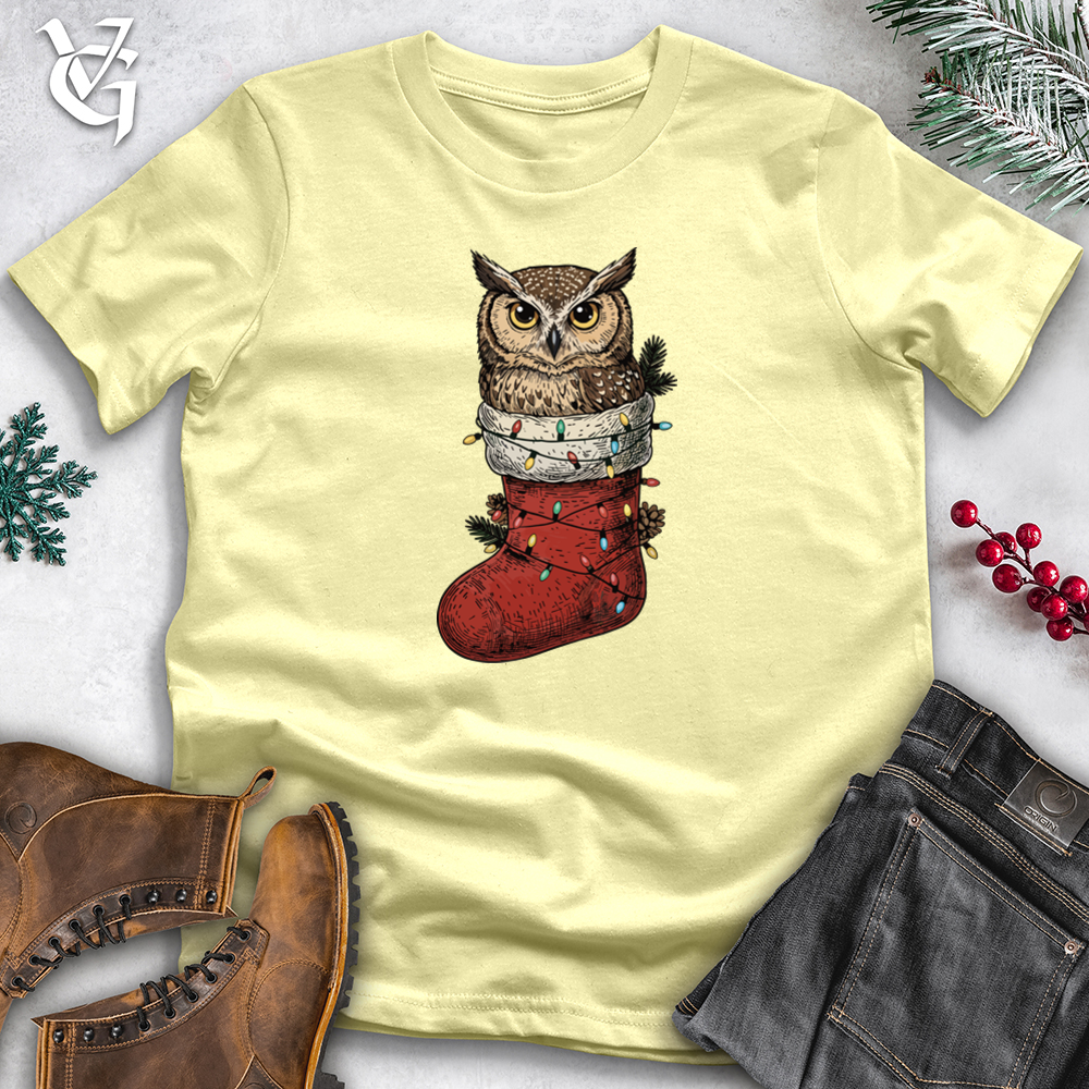 Owl Inside Santa's Sock Tee