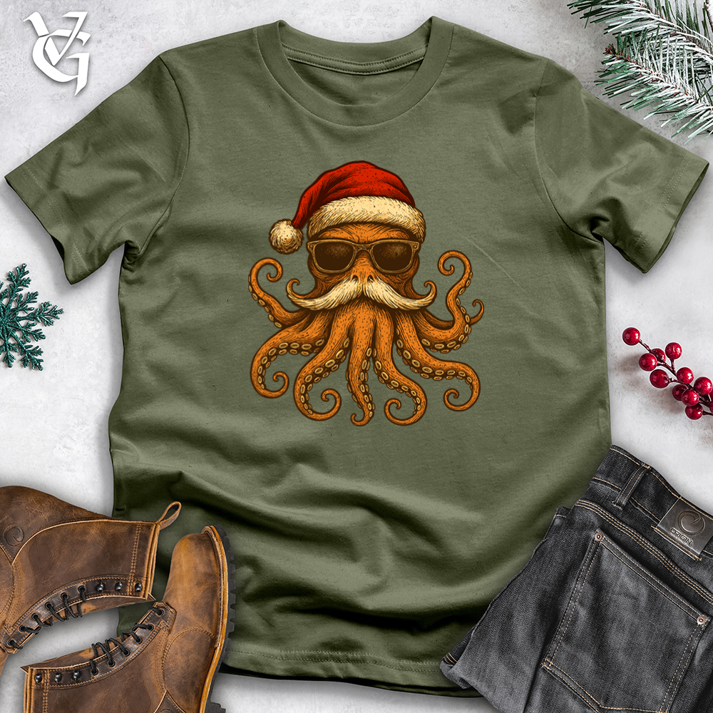 Christmas Cool Octopus With Sunglasses Tee